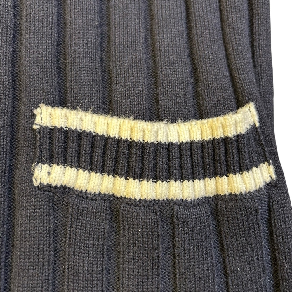 FAHERTY Game Set Ribbed Knit Cardigan Navy Sz Lg Cashmere Organic Cotton‎ - Picture 6 of 11